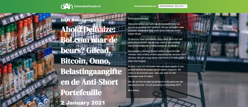 Vandaag in DAZ: Ahold, Gilead, Onno, Bitcoin